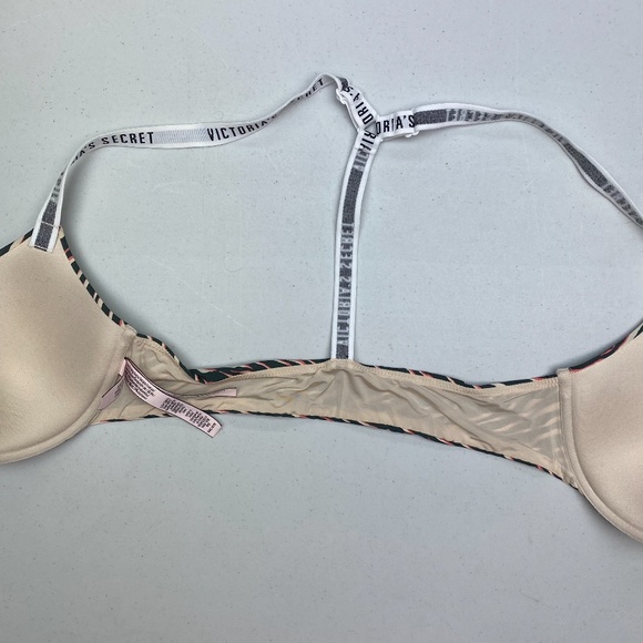 VS BLK/TAN T-shirt Lightly Lined Demi, 34C. *P1029 - Picture 4 of 8